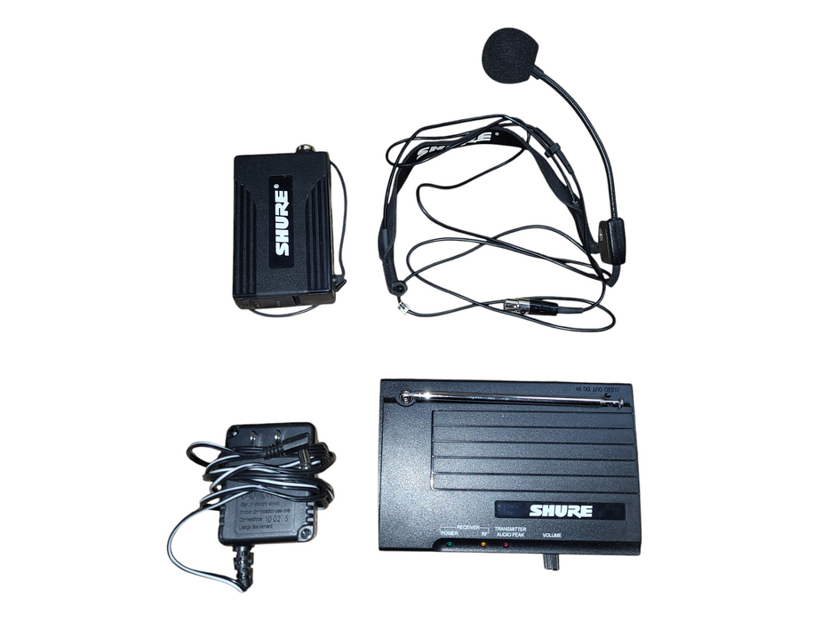 Shure T3 Receiver and T1 Transmitter With WH20 Microphone Case & Adaptor