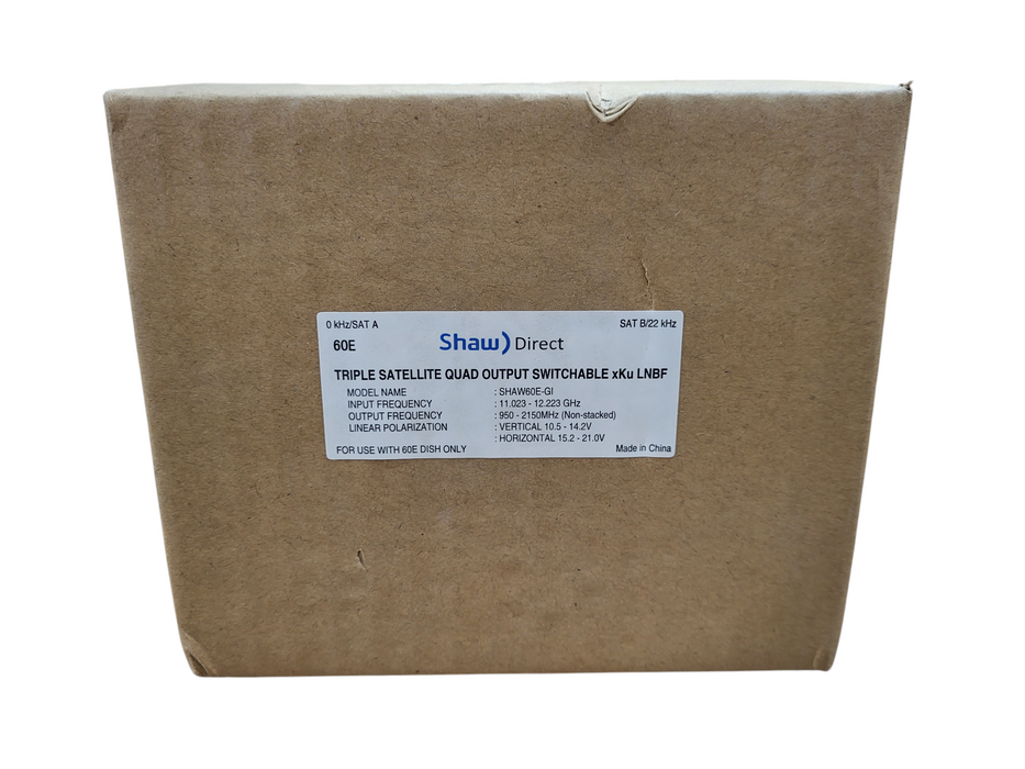 NEW Shaw Direct Triple Satellite xKu LNBF Quad Output Switchable LNB 60E Dish