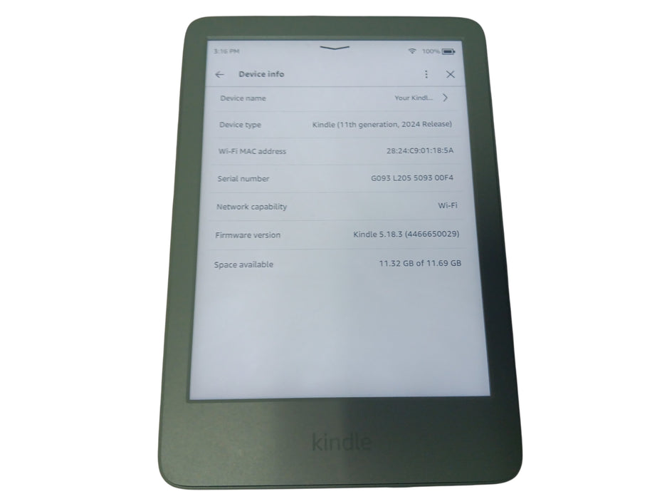 Amazon Kindle 11th Gen 2024 Release - 16GB - Green [RS23CV]