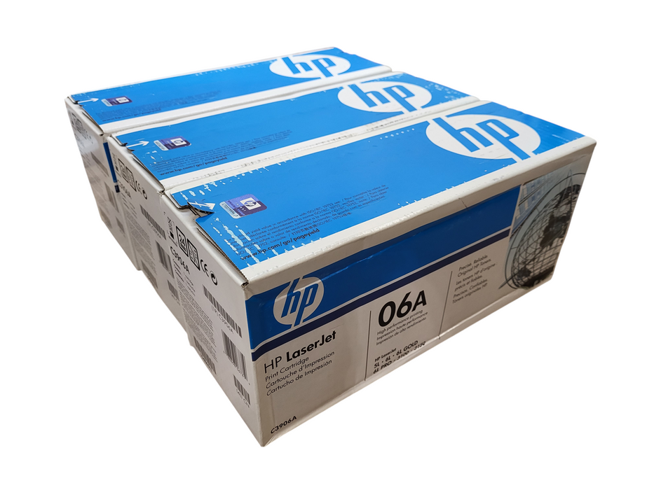 Lot of 3x HP 06A LaserJet Toner Print Cartridge C3906A 06A 5L 6L 3100 3150