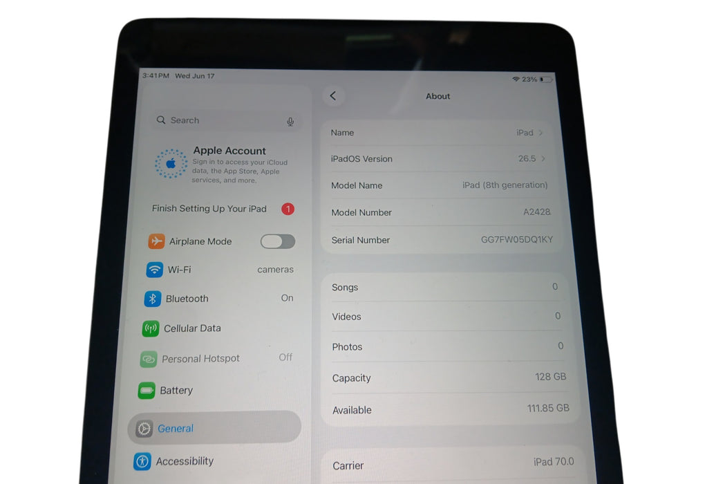 Apple iPad 8th Gen - 128GB - Space Gray [A2428]
