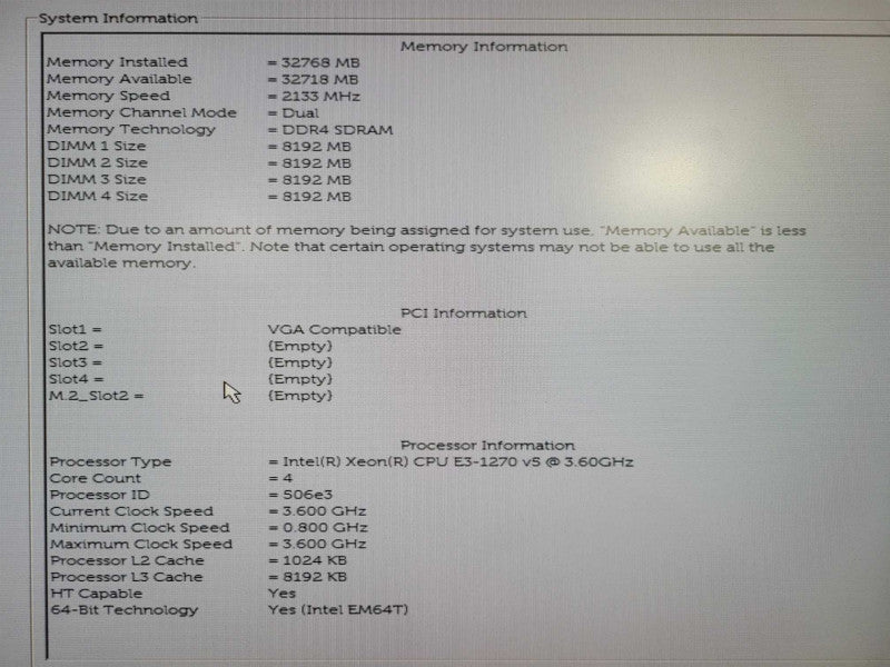 Dell precision T3620, Xeon E3-1270 V5 3.60GHz, 32GB DDR4, No HDD, No GPU !