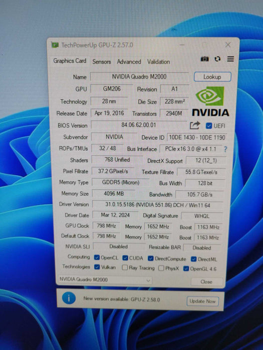 NVIDIA Quadro M2000 4GB GDDR5 Graphics Card 4x Display Port  !