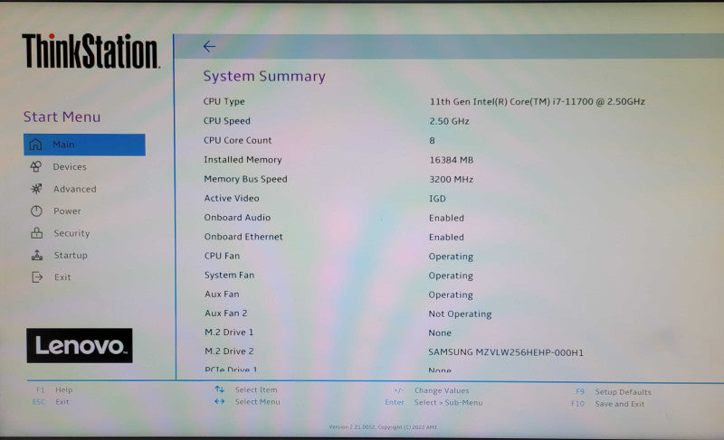 Lenovo ThinkStation P350, Core i7-11700 2.50GHz 8C, 16GB DDR4, 256GB NVMe _
