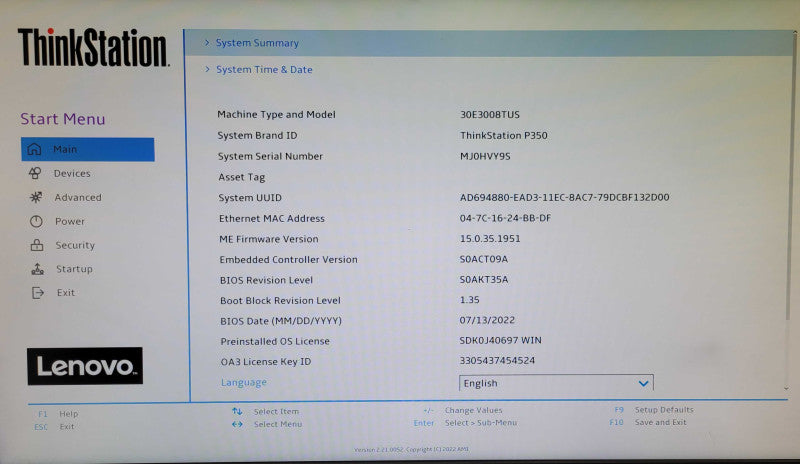 Lenovo ThinkStation P350, Core i7-11700 2.50GHz 8C, 16GB DDR4, 256GB NVMe _