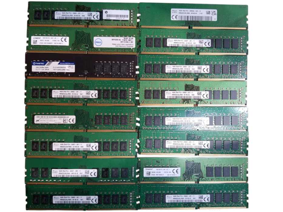 Lot of 30x, Assorted 16GB DDR4 Desktop RAM