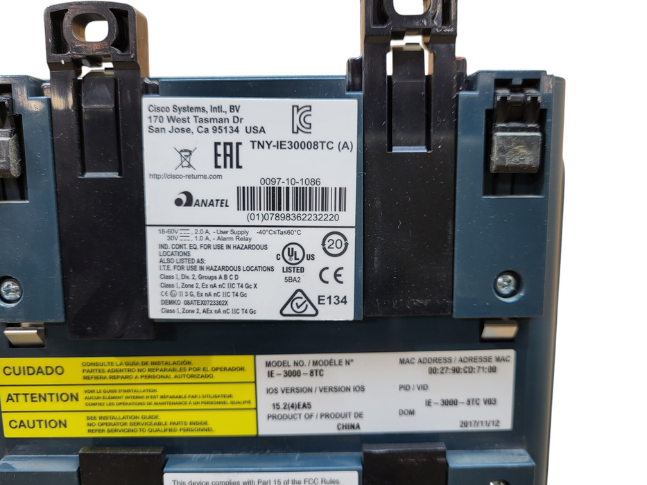 Cisco IE-3000-8TC-E Industrial Ethernet 3000 Series Switch w/ IEM-3000-4PC-4TC