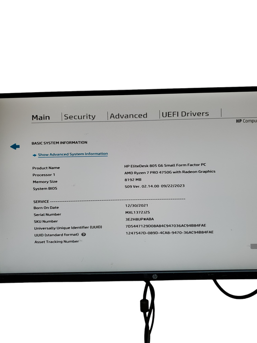 HP EliteDesk 805 G6 SFF | AMD Ryzen7 Pro 4750G 8GB RAM  NO-HDD/SSD