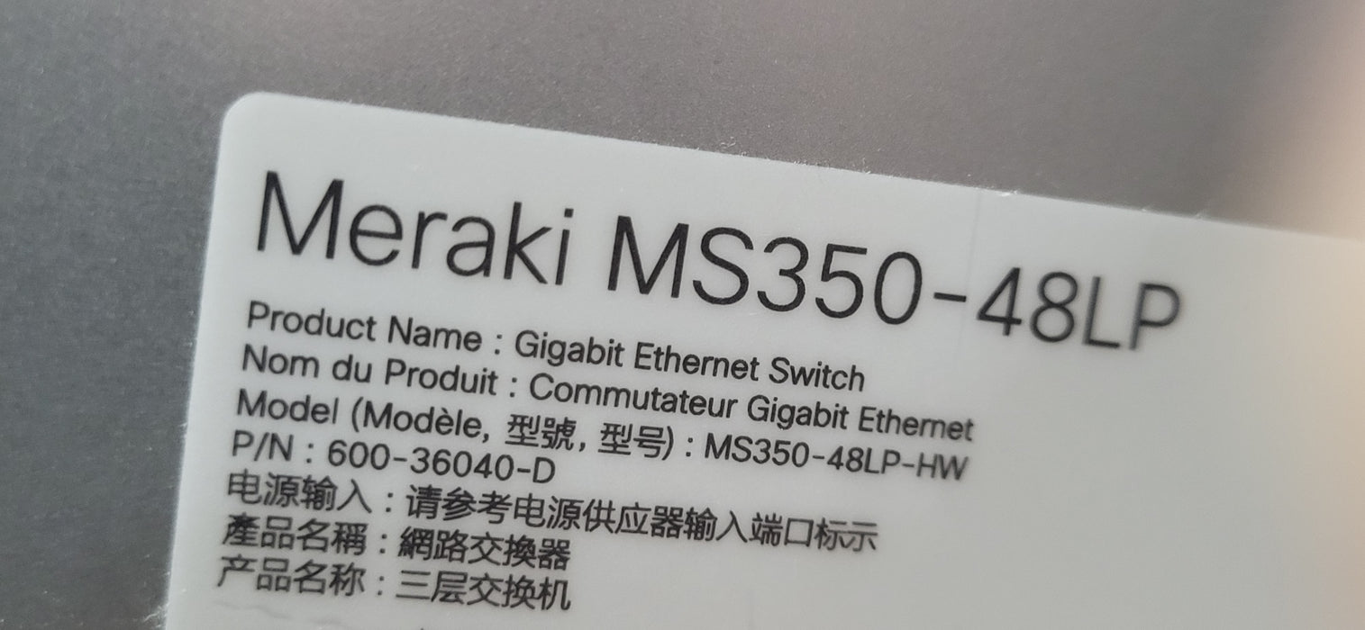 Meraki MS350-48LP-HW CISCO Switch - 48 Ports PoE+