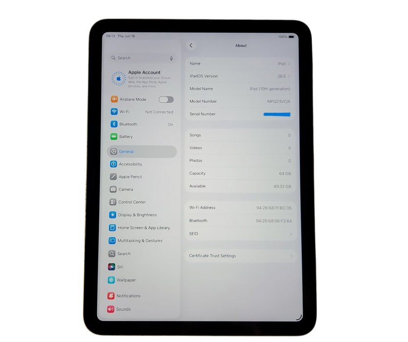 Apple iPad 10th gen - Yellow - 64GB [A2696 | B] - READ