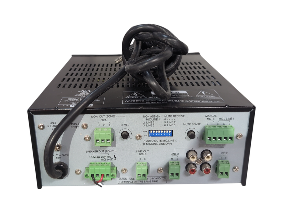 TOA BG-235 CU 3-Channel Mixer Amplifier