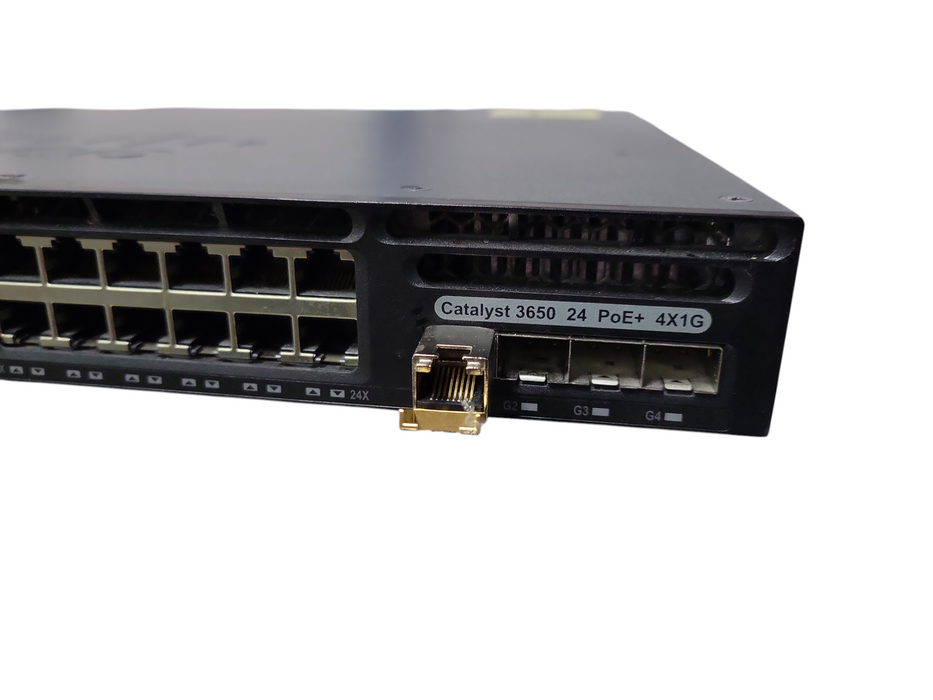 Cisco WS-C3650-24PS-S | 24-Port Gigabit PoE+, 4x SFP Switch w/ 1x 640W PSU