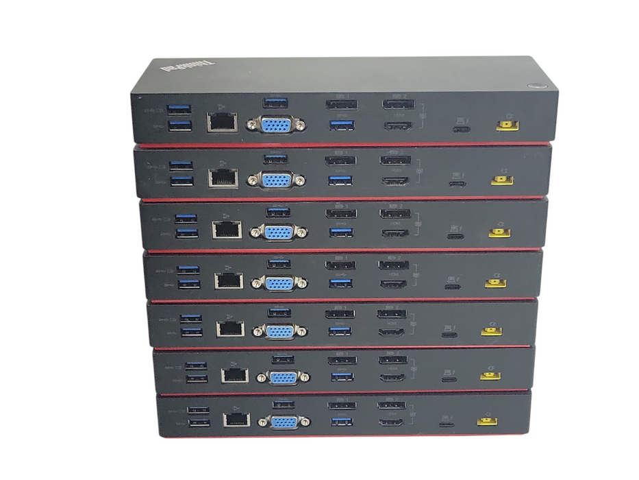 Lot of 7x Lenovo ThinkPad Thunderbolt 3 Dock 40AC docking stations, READ