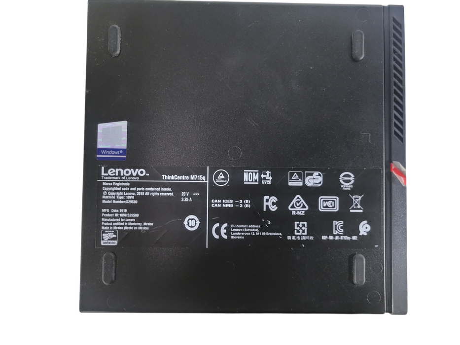 Lenovo ThinkCentre M715q | Ryzen 5 PRO 2400GE @3.20GHz 8GB DDR4 256GB MVMe