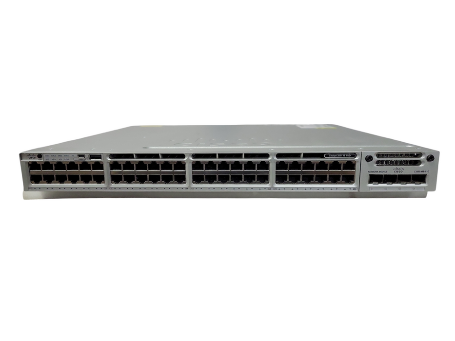 Cisco WS-C3850-48P-S 48-Port Gigabit PoE+ Switch w/ C3850-NM-4-1G