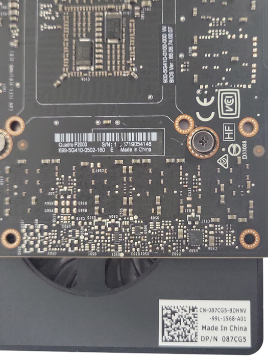 Dell NVIDIA Quadro P2000 5GB GDDR5 Graphics Card 087CG5, 4x DisplayPort