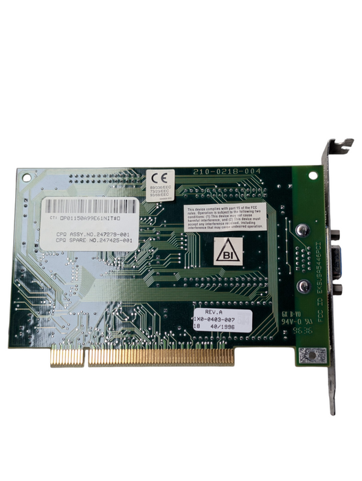 Compaq Nitro 64V STB Video Card 2MB 247279-001 V1.1 VGA