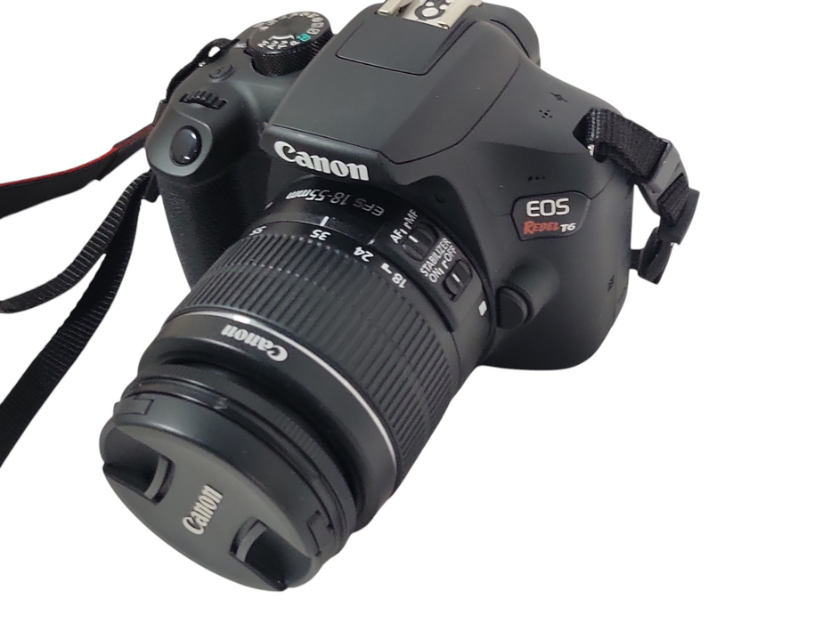 Canon EOS Rebel T6 18.0MP Digital SLR Camera w/ Zoom Lens EF-S 18-55mm, bag, SEE