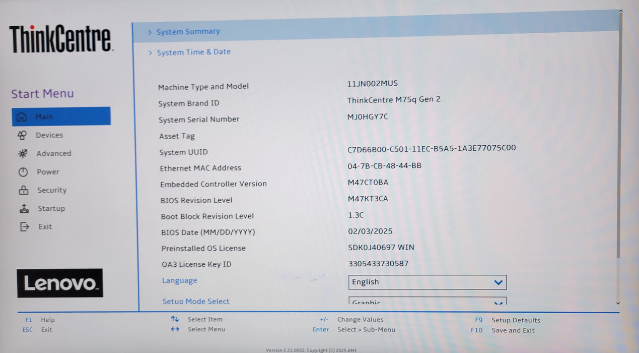 Lenovo ThinkCentre M75q Gen 2 USFF w/ Ryzen 5 5650GE 8GB RAM 256GB NVME 90W PSU