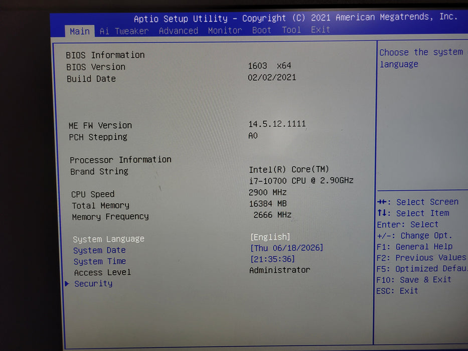 Intel Core i7-10070 ASUS Pro B460M-C 16GB DDR4 + I/O Plate