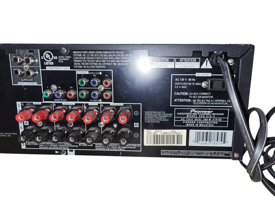 Pioneer VSX-516 Audio/Video Stereo Receiver