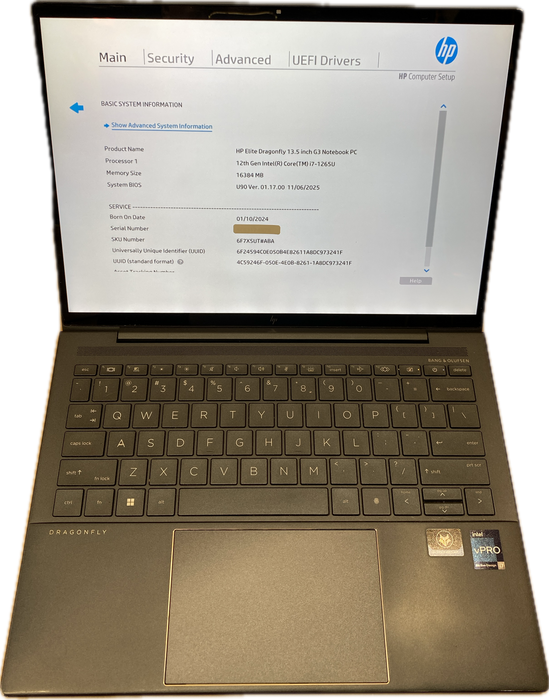HP Elite Dragonfly 13.5 Inch G3 TOUCH i7-1265U 16GB RAM For Parts/Repair READ!