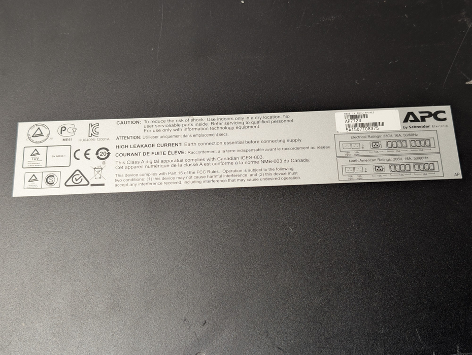 APC Automatic Transfer Switch AP7723 230V