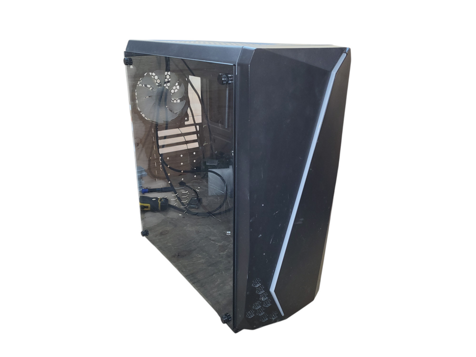 Custom transparent side panel gaming desktop case