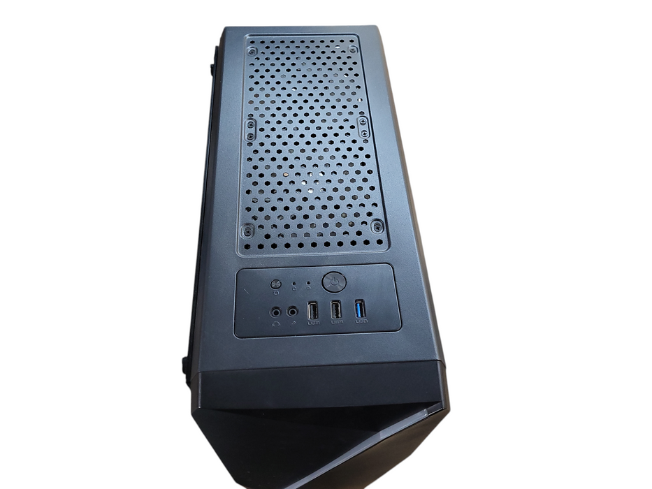 Custom transparent side panel gaming desktop case