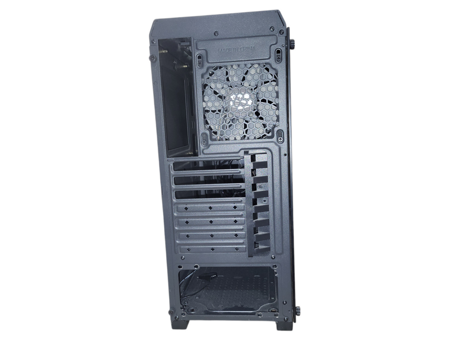 Custom transparent side panel gaming desktop case