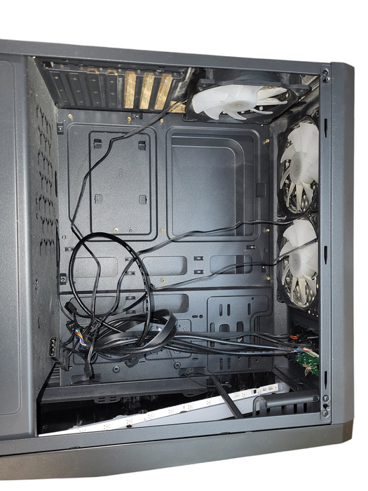Custom transparent side panel gaming desktop case
