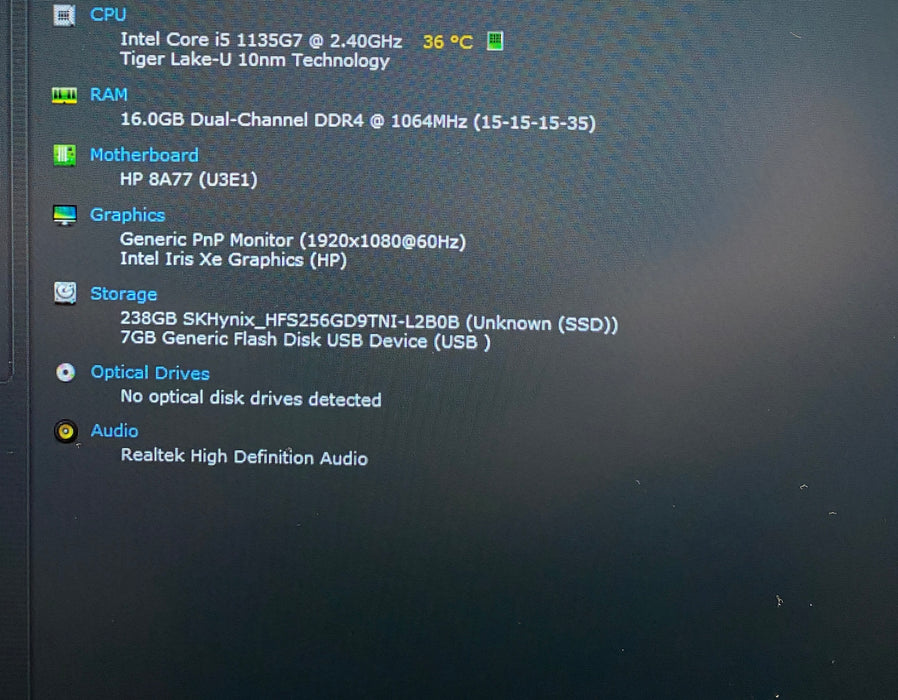 HP ProBook 450 G8 Core i5-1135G7 2.40GHz 16GB RAM 256GB SSD