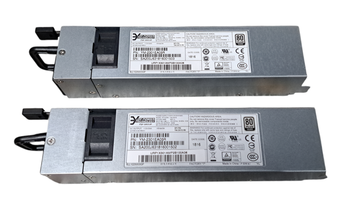 Lot of 2 EY Power YM-2301E YM2301EA05R 300W Server Power Supply