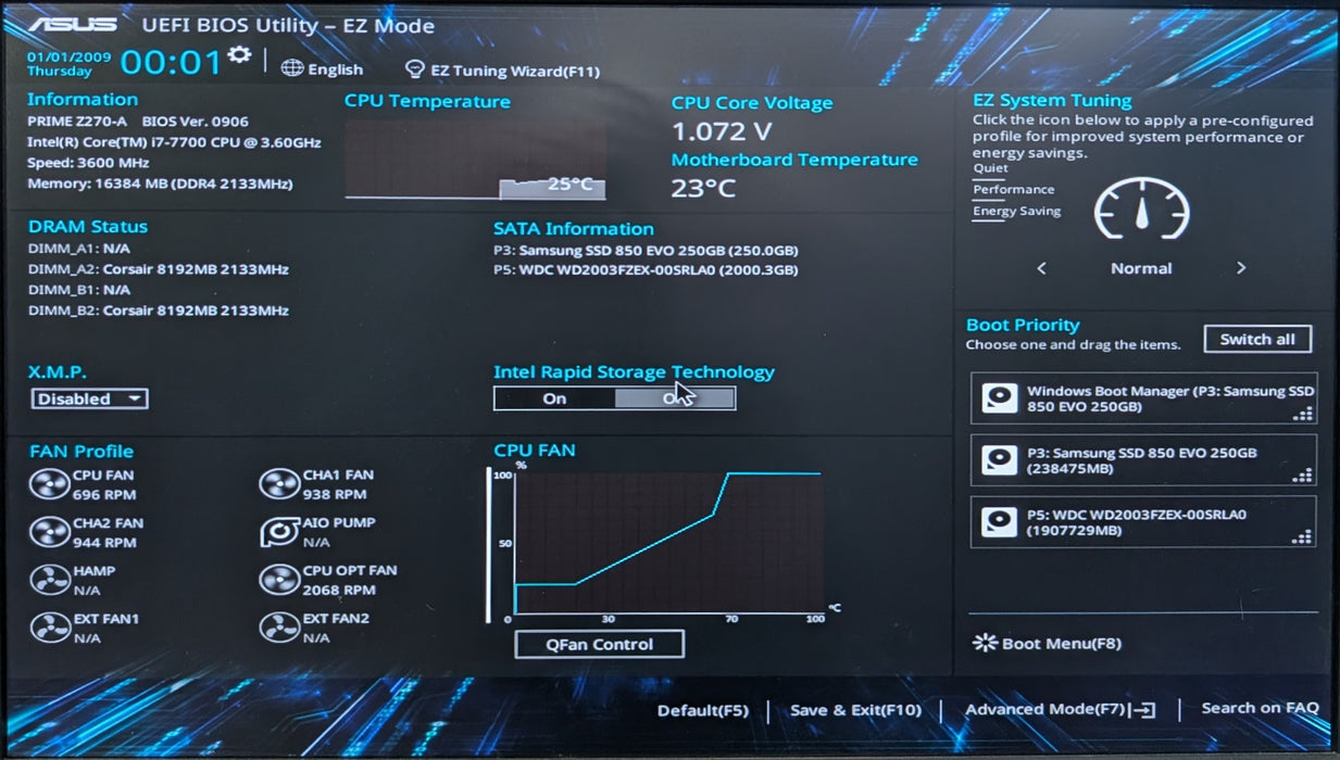 Custom PC, ASUS PRIME Z270-A, i7-7700, 16GB DDR4, GTX1070, 250GB SSD+2TB HDD