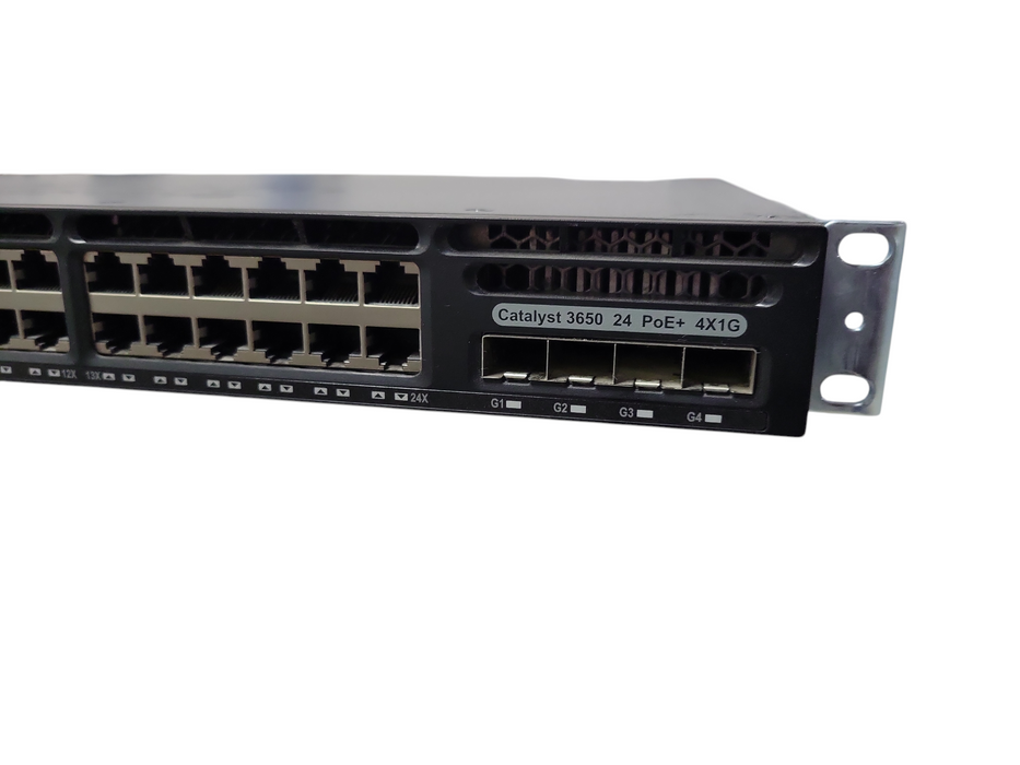Cisco WS-C3650-24PS-S | 24-Port Gigabit PoE+, 4x SFP Switch w/ 1x 640W PSU
