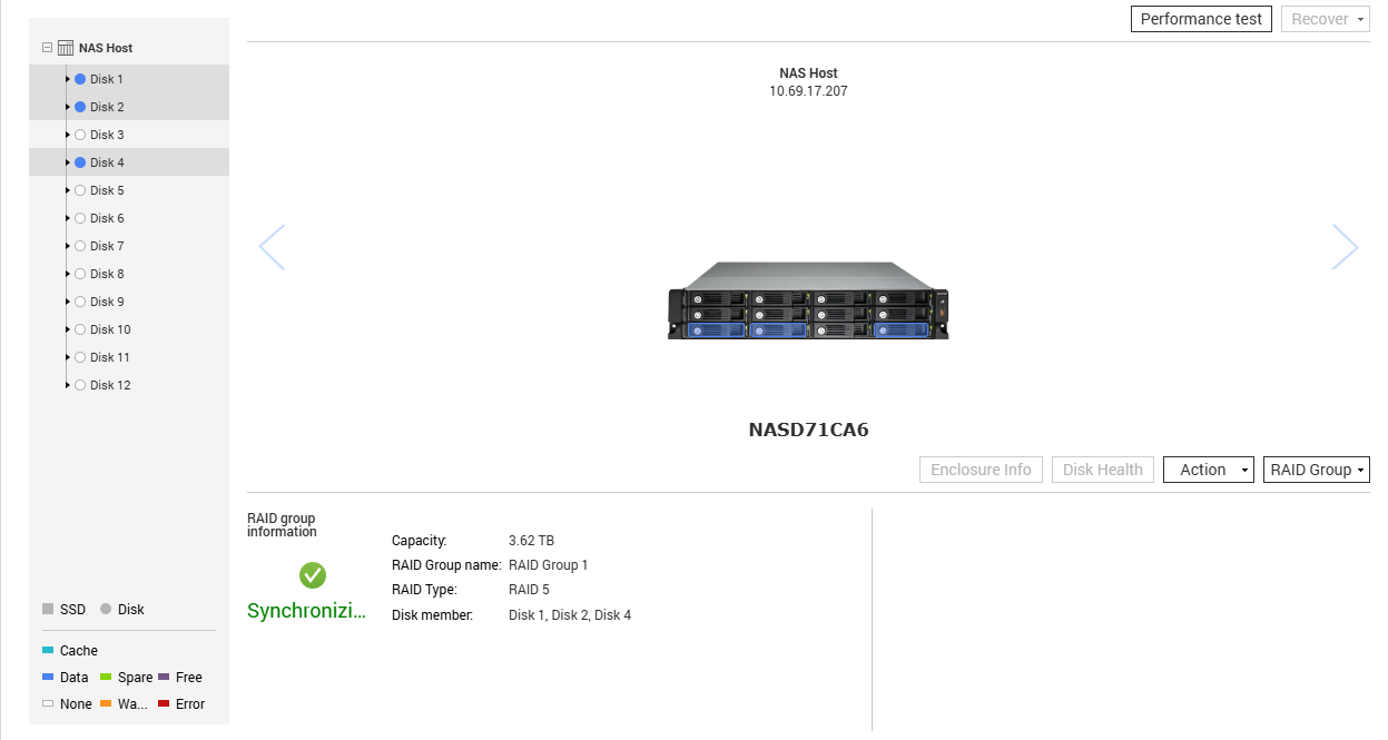 QNAP TS-1269U-RP 12 BAY NAS 3x2TB HDD Network Attached Storage *READ*