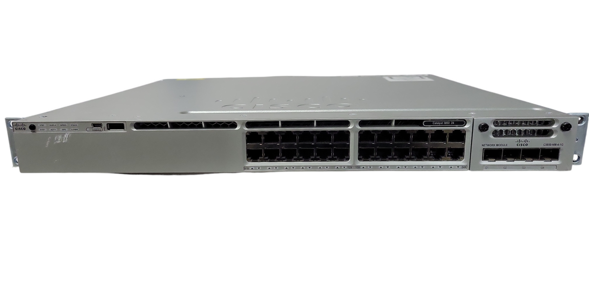 Cisco Catalyst WS-C3850-24T-S 24-Port Network Switch w/ C3850-NM-4