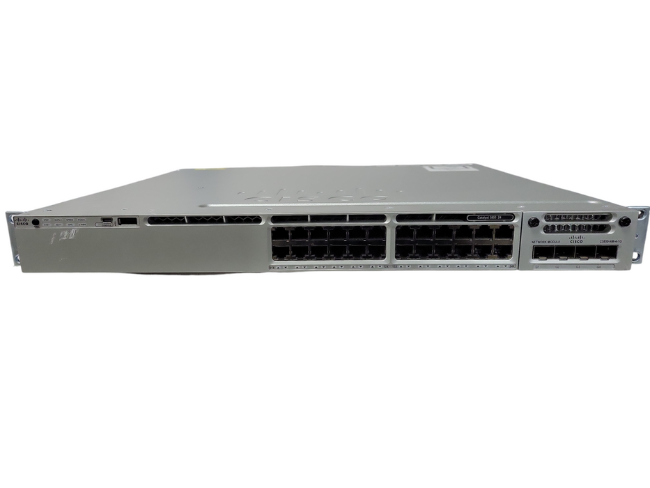 Cisco Catalyst WS-C3850-24T-S 24-Port Network Switch w/ C3850-NM-4-1G