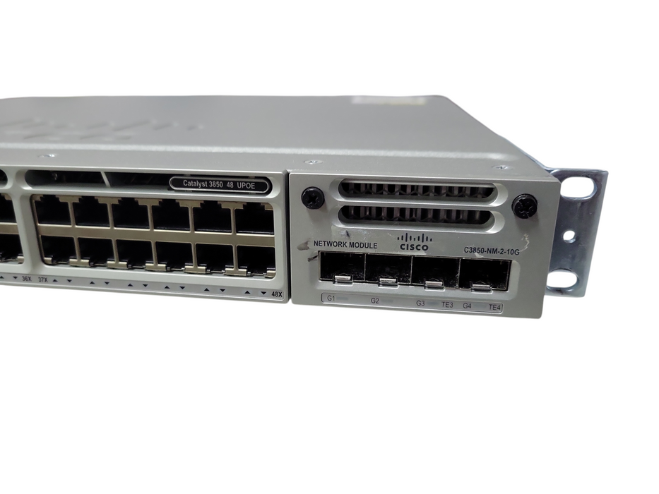 Cisco WS-C3850-48U-S 48 Port UPOE Gigabit Switch w/ C3850-NM-2-10G