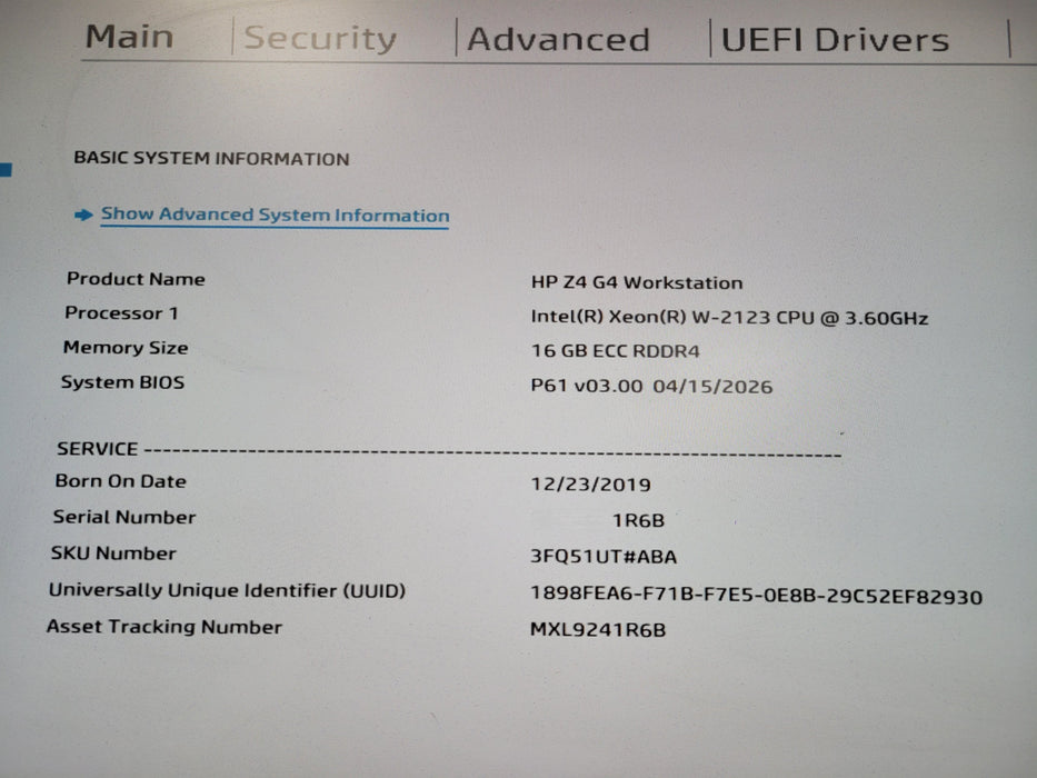 HP Z4 G4 Workstation Intel Xeon W-2123 CPU |16GB RAM 256GB Nvme M2000 GPU