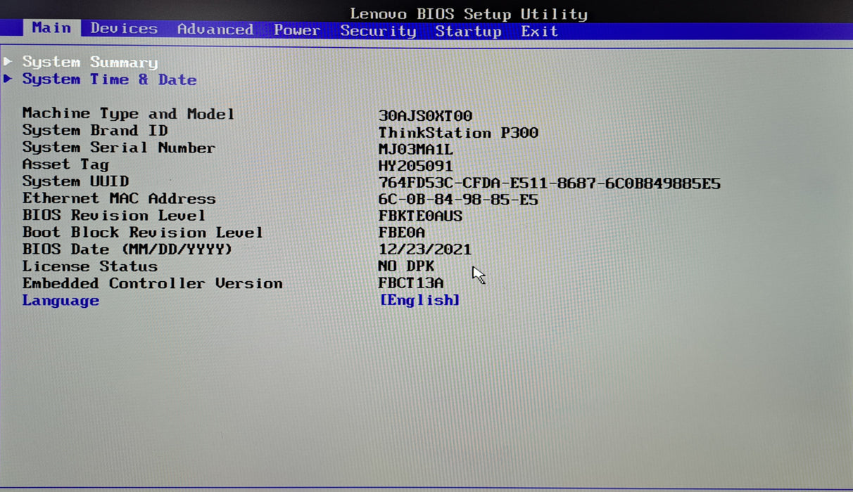 Lenovo ThinkStation P300 | Xeon E3-1246 v3 @3.50GHz, 32GB RAM, K1200, No HDD