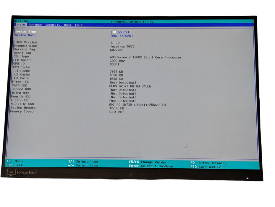 DELL Inspiron 5675 AMD Ryzen 7 1700X 32GB RAM 256GB NVMe SSD RX 580 8GB GPU