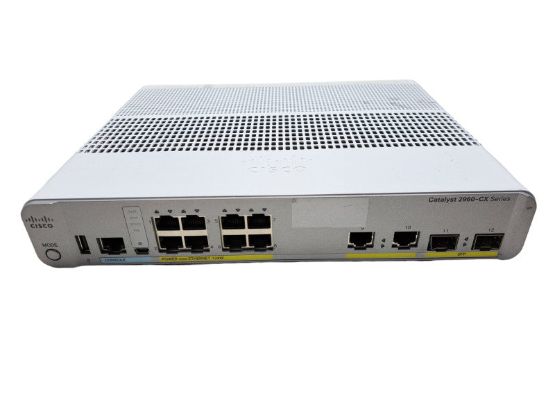 Cisco WS-C2960CX-8PC-L V03 | 8 Port Gigabit PoE+ 124W 2x SFP | Silent Switch