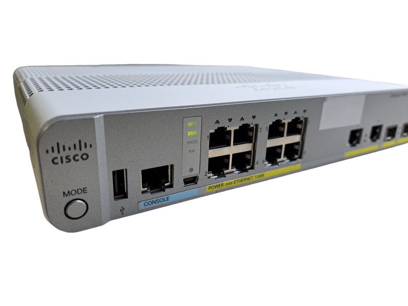 Cisco WS-C2960CX-8PC-L V03 | 8 Port Gigabit PoE+ 124W 2x SFP | Silent Switch