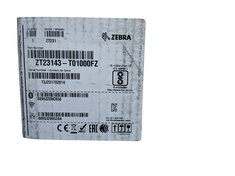 Zebra ZT231 Thermal Industrial Barcode Label Printer - ZT23143-T01000FZ