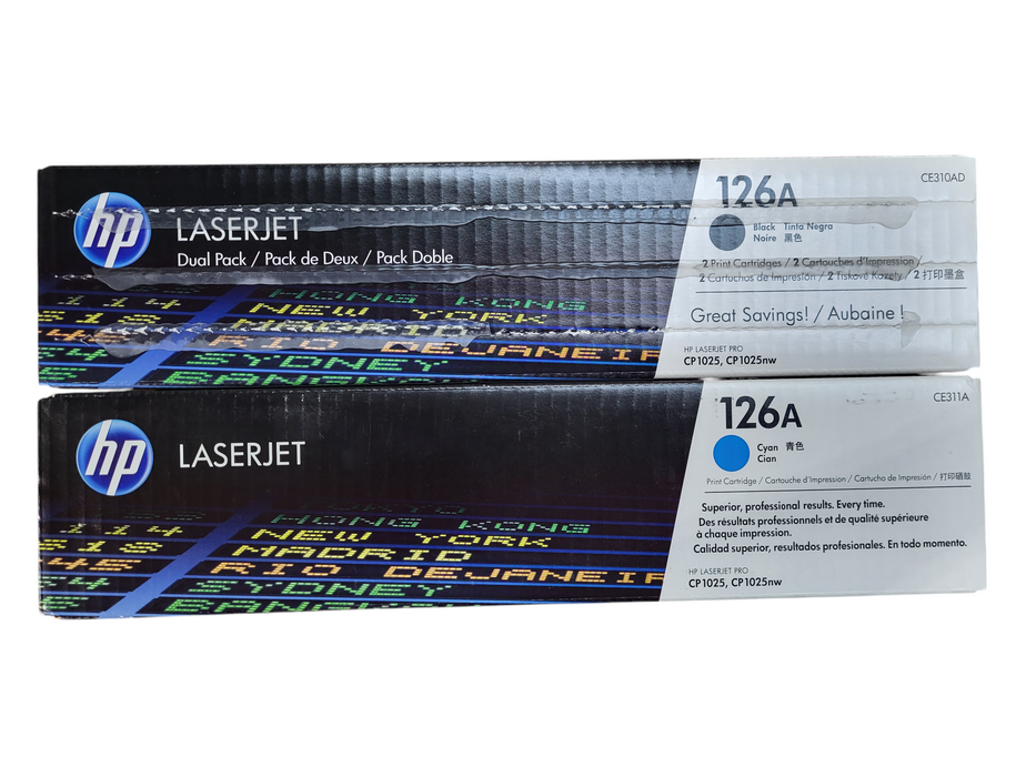 New Genuine HP 126A Cyan Black Toner Cartridge Set