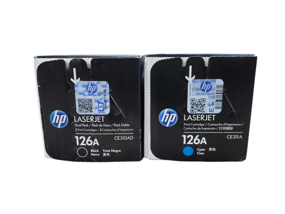 New Genuine HP 126A Cyan Black Toner Cartridge Set