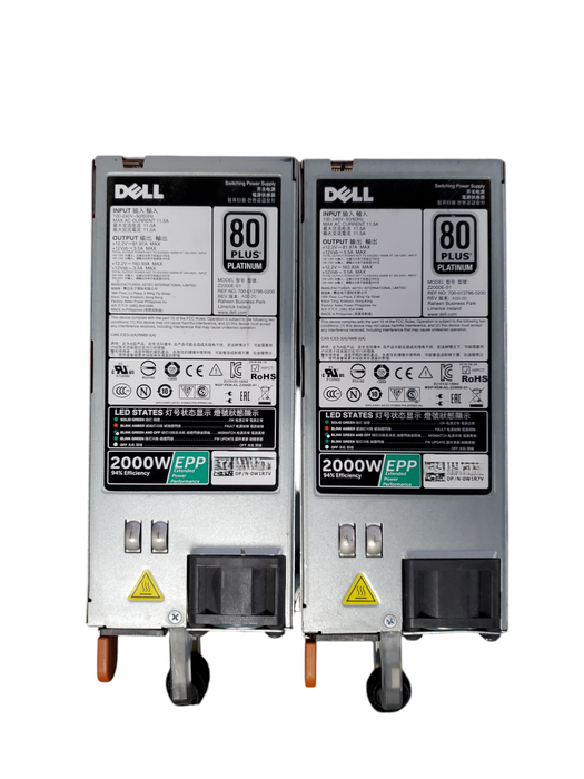 Lot 2x Dell 0W1R7V 2000W Server Power Supply - Z2000E-S1