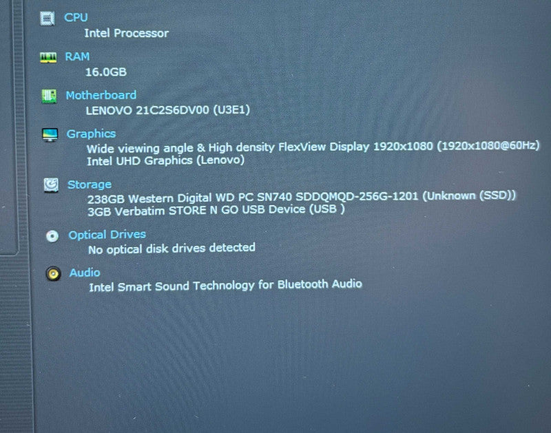 Lenovo ThinkPad L14 i5-1250P 16GB 256SSD Supervisor Password Lock READ!  Lap200