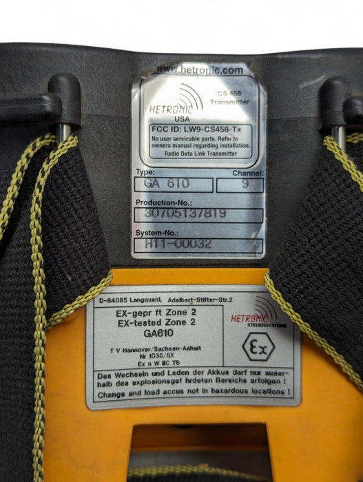 Hetronic CS 458 GA 610 Crane Controller Transmitter -